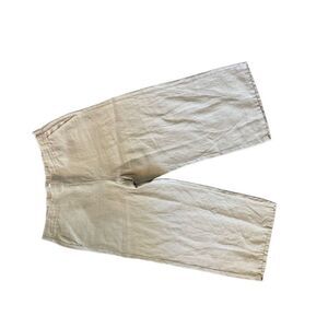 J Jill Love Linen Womens Off White Cropped Wide Leg Pants Size XL NWT